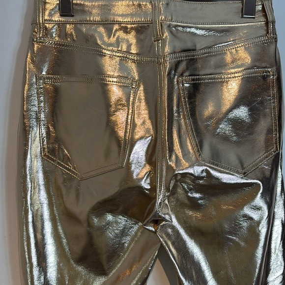 Gap high rise metallic vegan leather gold slim jeans size 28 - Picture 7 of 13